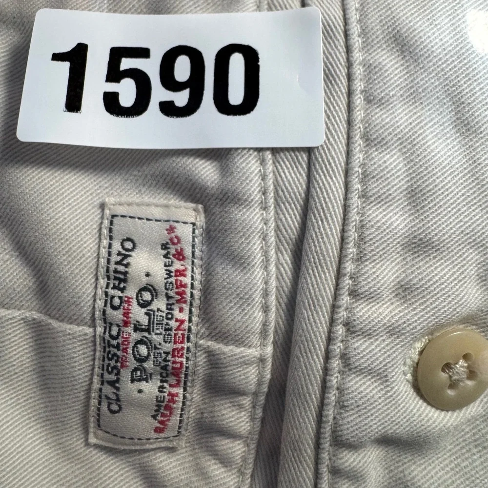 Polo Ralph Lauren Andrew Pant 40x29 Khaki Pleated Mens Classic Chino ( Fits 36 )